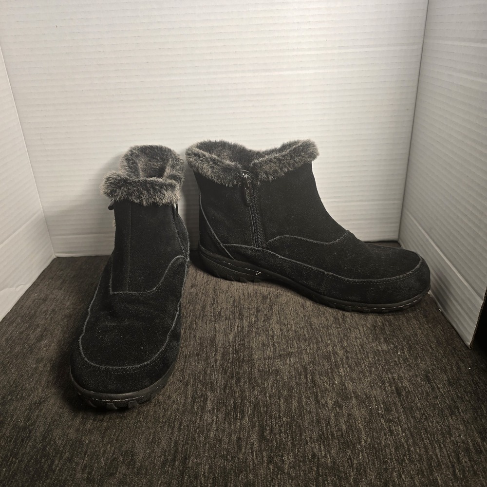 Khombuâ Grace Winter Snow Boots Womens Size 6 Black Faux Fur Trim